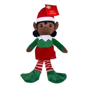 14” African American Girl Plush Christmas Elf Stuffed Doll Toy Home Decor